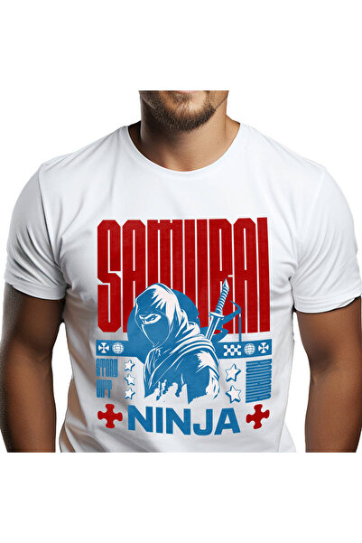 StoryGift Romania Tricou Barbati cu Ninja Cu Cagula Samurai Sabie Filme Cu Sp...