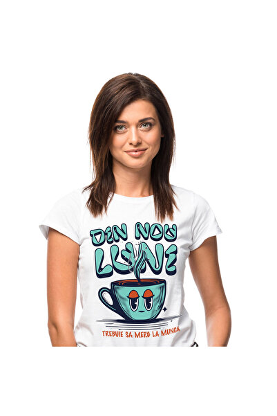 StoryGift Romania Tricou Femei cu Cana De Cafea Fierbinte Extenuata, Munca, D...