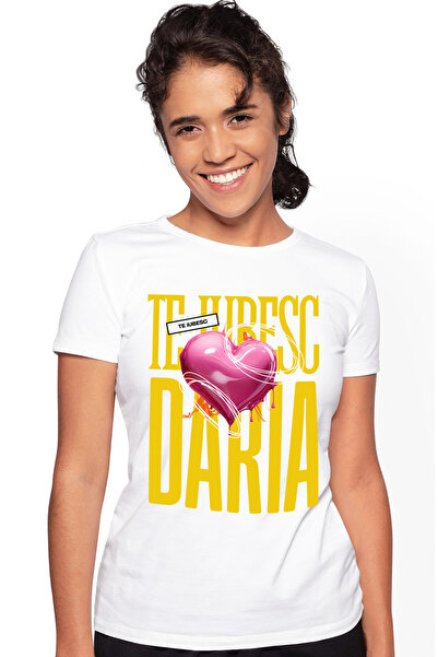 StoryGift Romania Tricou Femei Te Iubesc Daria, Dragoste, Inima, Iubire, Sfan...