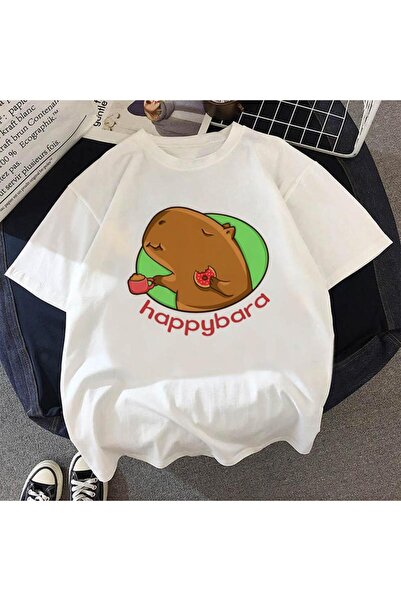 POPULUS Kapibara Srećna Bela T-shirt