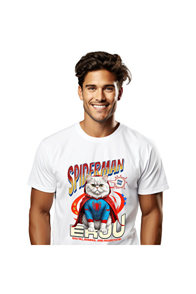 StoryGift Romania Tricou Barbati cu Persan / persian Pisica In Costum de Spid...