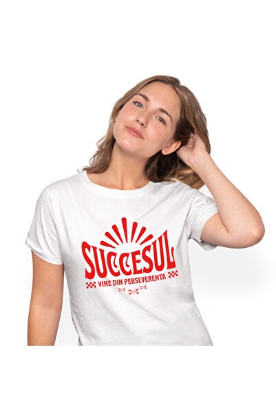 StoryGift Romania Tricou Femei cu In imba Romana Succesul Vine Din Perseveren...