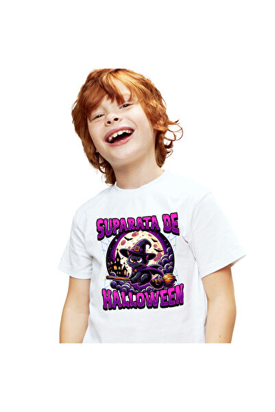 StoryGift Romania Tricou Copii cu Pisica Neagra Pe Matura Cu Palarie De Vraji...