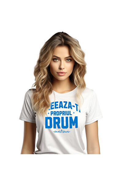 StoryGift Romania Tricou Femei cu Motivational Creeeaza-ti Propriul Drum, Sel...