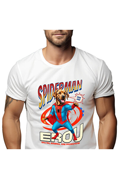 StoryGift Romania Tricou Barbati cu Labrador Retriever Caine In Costum de Spi...