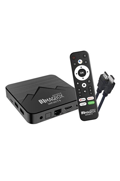 MAGBOX Magroid Infinty 64 GB HDD 4 GB Ram Bluetooth 5G Wifi Ses Komut Kumandalı Android TV Box