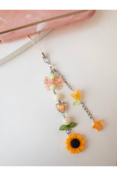 Leydia accessory Ayçiçeği Boncuk Detaylı Telefon Charm Çanta Ve Anahtar Süsü ...