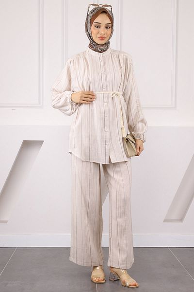 İmajButik Mink Shirt Trousers Linen Suit