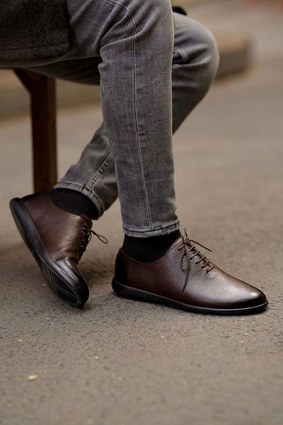 Ahmed Hamdi Bey Star brown men's leather shoes