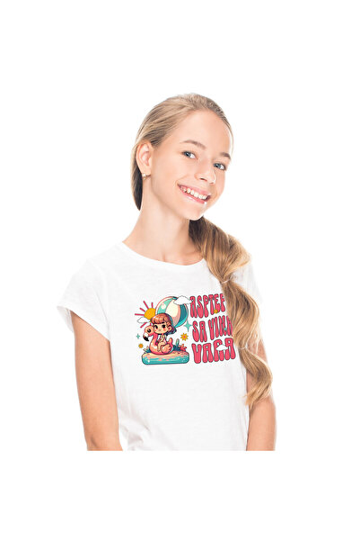 StoryGift Romania Tricou Copii cu Fata Pe Colac Flamingo in Mare Plaja, Relax...