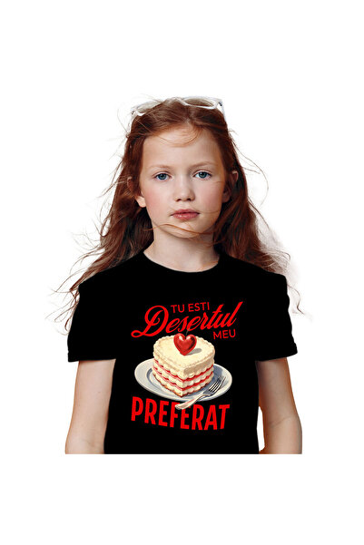 StoryGift Romania Tricou Copii cu Tort Romantic In Forma De Inima Cireasa Ros...