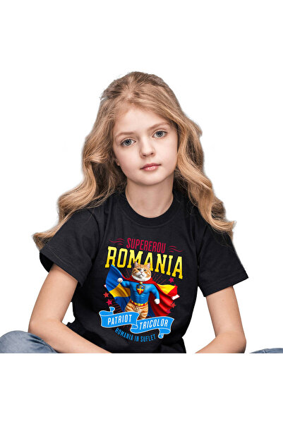 StoryGift Romania Tricou Copii cu Birman / birman Pisica In Costum de Capitan...
