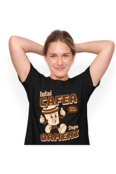 StoryGift Romania Tricou Femei cu Pahar De Cafea Vesel Aratand semn OK, In Me...
