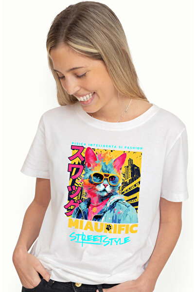 StoryGift Romania Tricou Femei Pisica street style- Miaurific, cu imprimeu pe...