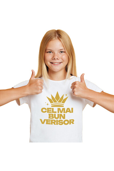 StoryGift Romania Tricou Copii cu Coroana Regala Cel Mai Bun Verisor, Frate, ...