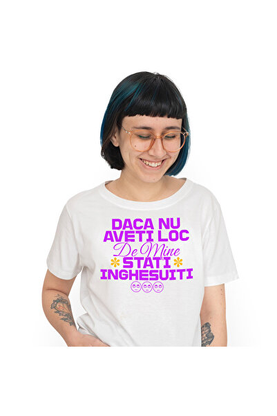 StoryGift Romania Tricou Femei cu Mesaj In Limba Romana Flori Colorate Smiley Face Aroganta cu imp,White_XL