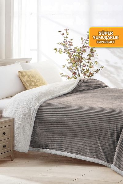 Evlen Home Collection بطانية تلفزيون شيربا من القطيفة الناعمة من ويلسوفت