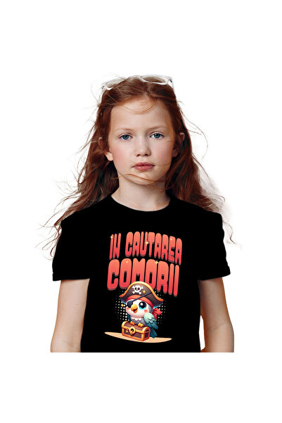 StoryGift Romania Tricou Copii cu Papagan Pirat colorat Vesel Cu Palarie Si C...