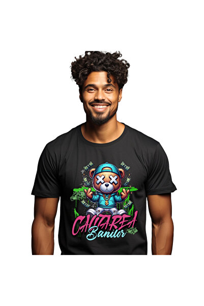 StoryGift Romania Tricou Barbati cu Urs De Plus Stil Gangster Sapca Si Hanora...