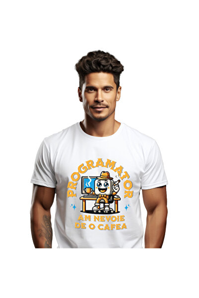 StoryGift Romania Tricou Barbati cu Animatie iubitorii De Calculator Cafea Si...