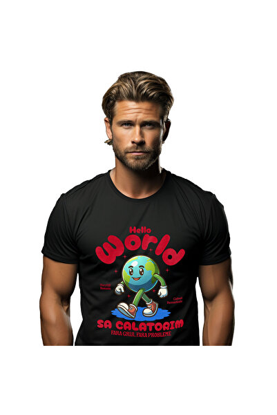 StoryGift Romania Tricou Barbati cu Pamant animatie Cu adidasi Rosii, Natura ...