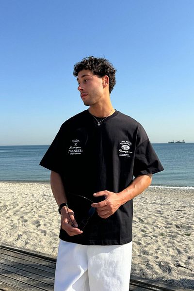 Flaw Wear Fally from Olympus Printed Black T-Shirt