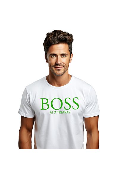 StoryGift Romania Tricou Barbati cu Logo Stil Firma Lux Boss, Fashion, Milionar, Vicii, Adolescent,White_L