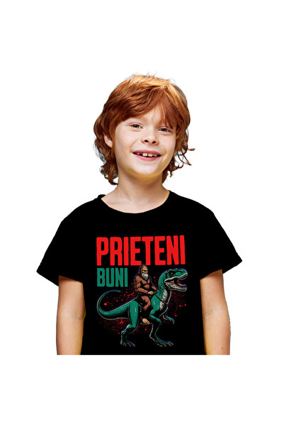 StoryGift Romania Tricou Copii cu Animal Maro Cu Par BigFoot Calarind Un T-re...