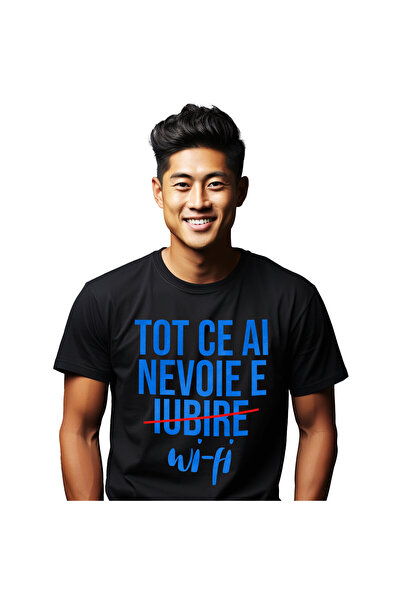 StoryGift Romania Tricou Barbati cu Mesaj Haios Iubitorii De internet Dragobe...