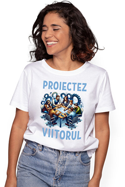 StoryGift Romania Tricou Femei Proiectez viitorul Echipa Ingineri Planuri 3D Arhitect cu imprimeu WHT_XS