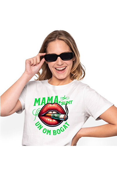 StoryGift Romania Tricou Femei cu Buze Rosii Femeie Tigara Cu Bancnota verde ...