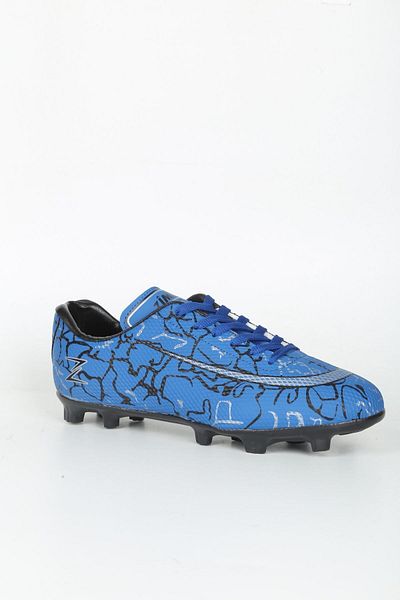 Zimbaa Pantofi de fotbal cu talpă confortabilă cu șireturi Astroturf, albastru