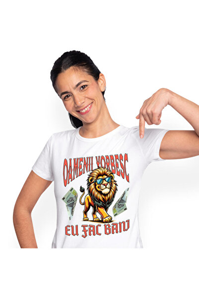 StoryGift Romania Tricou Femei cu Regele Leu Cu Ochelari De Soare bancnote In...