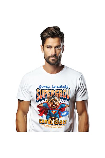 StoryGift Romania Men's T-Shirt with Tiger in Martial Arts Outfit Karate Superheroes Characters Motiva, White_XL
