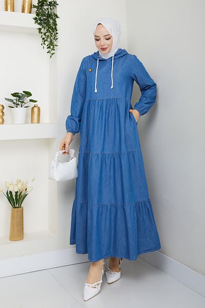 Pamuk Butik Căciulă de blugi Ferace cu glugă pentru femei