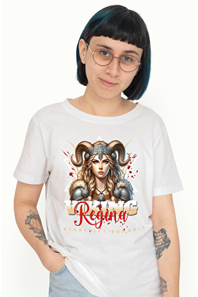 StoryGift Romania Tricou Femei regina viking lume sf femeie cu imprimeu pe Fa...