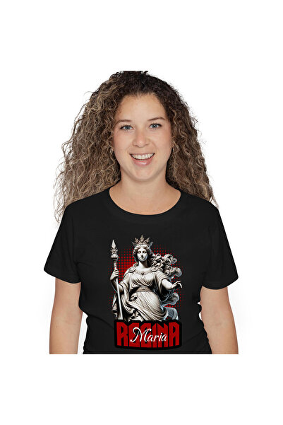 StoryGift Romania Tricou Femei cu Statuie Stil Grecesc Regina Cu Coroana Si P...