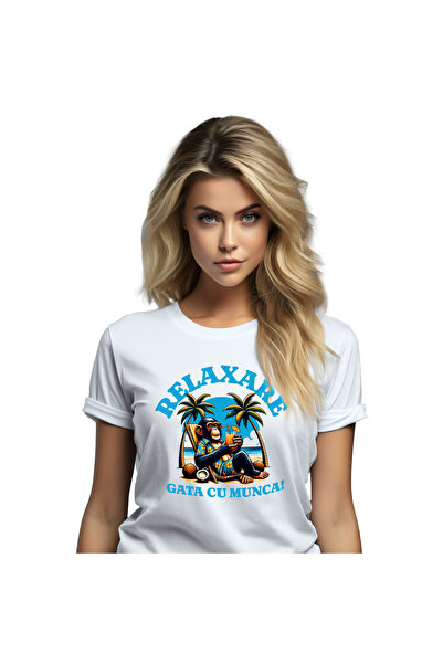 StoryGift Romania Tricou Femei cu Maimuta In Costum De Plaja Cu Flori Pe Sezl...