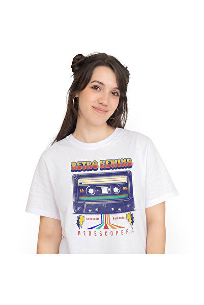 StoryGift Romania Tricou Femei cu Caseta Audio Colorata 1980 Disco Vintige cu...