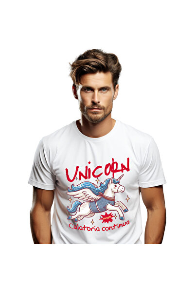 StoryGift Romania Tricou Barbati cu Unicorn in zbor desenat Copii, cal cu cor...