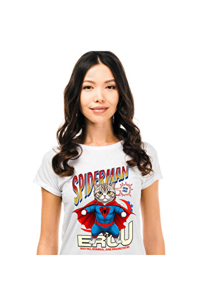 StoryGift Romania Tricou Femei cu Scottish Fold Pisica In Costum de SpiderMan...
