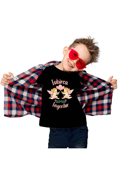 StoryGift Romania Tricou Copii cu Copii Cu Aripi Zburatori Baloane inimioare ...