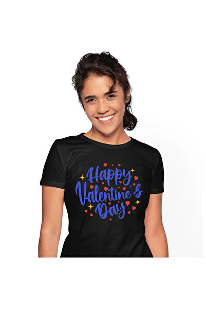 StoryGift Romania Tricou Femei cu Urare De Ziua Indragostitilor Happy Valenti...