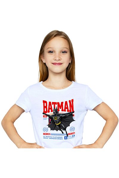 StoryGift Romania Tricou Copii cu Silueta barbat In Pozitie Flotare Supereroi Personaje Putere Mot,White_10ANI