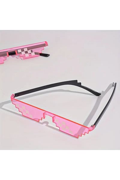 Generic Thug Life “Deal with It” Pixel Mosaic Glasses • Colorful Pc Frame • Party & Costume Accessory (Unisex)