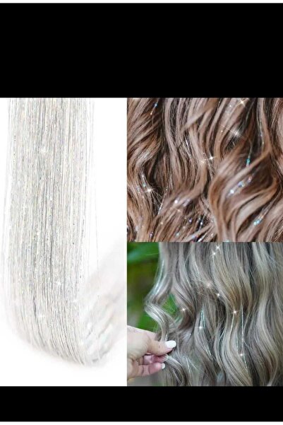 EMKSHOP Tinsel Hair Silvery Hair Accessory Hair Sparkle Sidepiece Hair Tinsel Shiny Hair