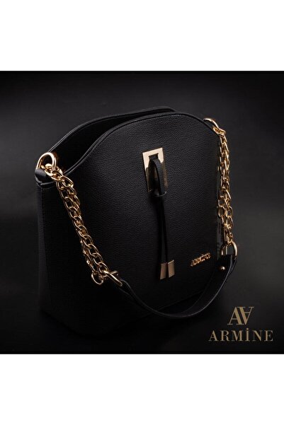 Armine Modern Black Strap Flat Daily Bag Practical Shoulder Bag