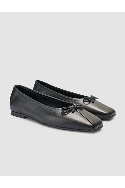 Cabani 100% Genuine Leather Black Women's Ballerinas