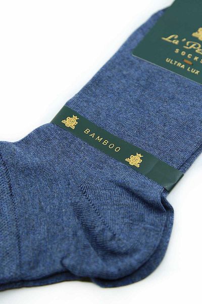 La Pescara Indigo Plain Ultra Luxury Bamboo Single Half Men's Socks Crp357