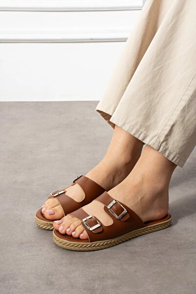 Jackers Women's Double Buckle Straw Sole Slippers